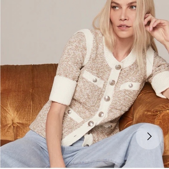 Veronica Beard Sweaters - Veronica Beard Kaufman Knit Tweed Jacket Short Sleeve Corporate Preppy Ladylike